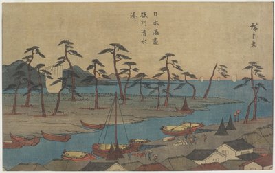 Suruga प्रांत में शिमिज़ु पोर्ट, सी। 1840-1843 द्वारा Utagawa Hiroshige