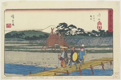 1841-1842 शिमदा में ओ_ी नदी का सुरूगा बैंक द्वारा Utagawa Hiroshige