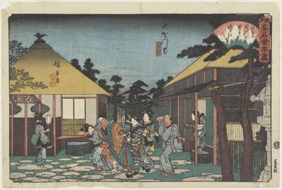 ओवोनजी मंदिर के सामने टैगवाए, सी 1835-1842 द्वारा Utagawa Hiroshige