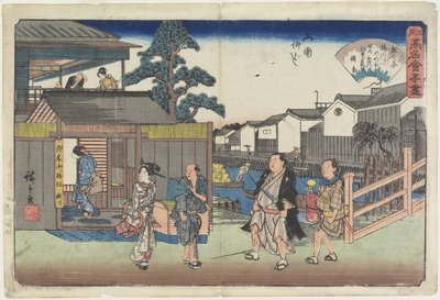 रयो_गोकू में यानागिबाशी में उमेगावा, सी। 1835-1842 द्वारा Utagawa Hiroshige