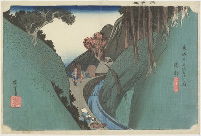 ऊट्सु पर्वत, ओकाबे, सी। 1833 द्वारा Utagawa Hiroshige