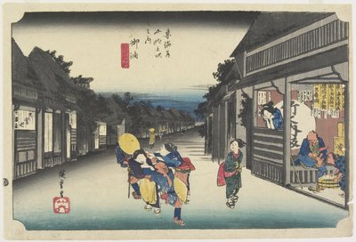 महिला सॉलिसिटिंग ट्रैवलर्स, गोयु, सी। 1833 द्वारा Utagawa Hiroshige