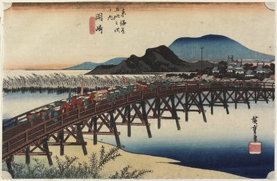 याहगी ब्रिज, ओकाजाकी, सी। 1833 द्वारा Utagawa Hiroshige