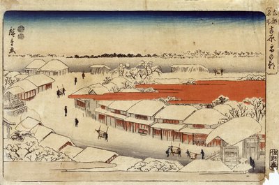 योशिवाड़ा युकी नो आसा, 1850 (रंग वुडकट) (रंग वुडकट) द्वारा Utagawa Hiroshige
