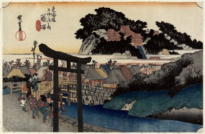 युगो_जी टेम्पल, फुजिसावा, सी। 1833 द्वारा Utagawa Hiroshige