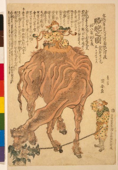 एक ऊंट, पब। 1824 (हाथ के रंग का लकड़हारा) द्वारा उतगावा कुनियासु