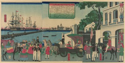 लंदन का बंदरगाह, इंग्लैंड (इगिरिसु रोंडन नो काइको), श्रृंखला से quot;विदेशी भूमि में दर्शनीय स्थानों का संग्रह (बैंकोकू मीशो ज़ुकुशी नो उची)quot; द्वारा उद्गावा योशितोरा