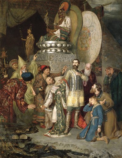 बातू खान के शिविर में चेरनिगोव के राजकुमार माइकल, 1246 1883। द्वारा वसीली स्मिरनोव