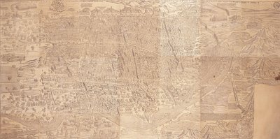 काहिरा का नक्शा, एक पक्षी की आंखों का दृश्य, 1549 द्वारा वेनिस स्कूल