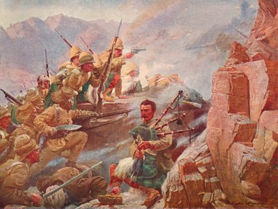 1897 1906 में प्रथम गॉर्डन हाईलैंडर्स और गोरखाओं द्वारा दरगाई हाइट्स पर हमला द्वारा अज्ञात