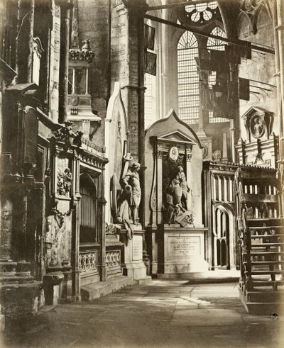 वेस्टमिंस्टर एब्बे, लंदन का उत्तरी गलियारा, c1860 द्वारा विक्टर ए प्राउट