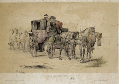 फिएक्रेस नामक कारें - एडम द्वारा लिथोग्राफी, v.1840 द्वारा विक्टर एडम