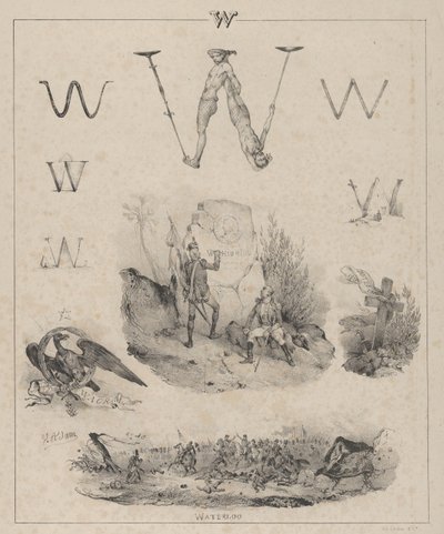 पत्र डब्ल्यू: वाशिंगटन, वग्राम, वाटरलू, 1833। द्वारा विक्टर एडम