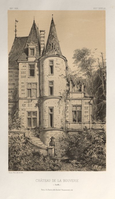 ..Pl। 29, चेटो डी ला बुवेरी सार्थे, 1860। द्वारा विक्टर पेटिट