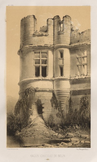 ... Pl। 99, बेलिन सार्थे का पूर्व महल, 1860। द्वारा विक्टर पेटिट