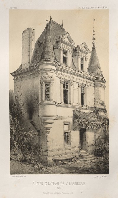 ... पी एल। 9, पूर्व चेटो डी विलेन्यूवे योने, 1860। द्वारा विक्टर पेटिट