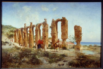 चेरचेल (अल्जीरिया) में रोमन एक्वाडक्ट। विक्टर पियरे हुगुएट द्वारा पेंटिंग (1835-1902) द्वारा विक्टर पियरे हुगेट