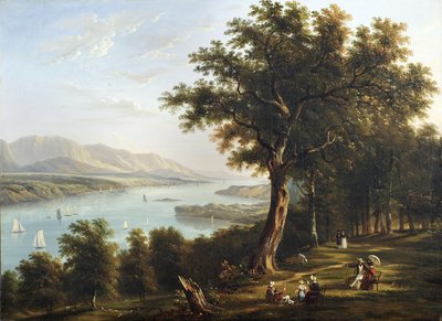 1845 में हडसन नदी पर हाइड पार्क से देखें द्वारा विक्टर डे ग्रिली