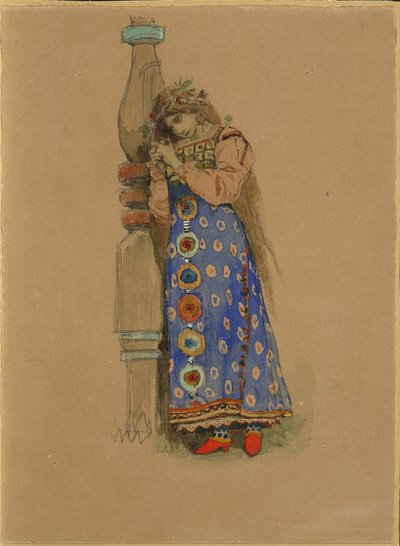 Kupava। एन। रिमस्की-कोर्साकोव, 1885 द्वारा ओपेरा स्नो मेडेन के लिए कॉस्ट्यूम डिजाइन द्वारा विक्टर मिखायलोविच वासनेत्सोव