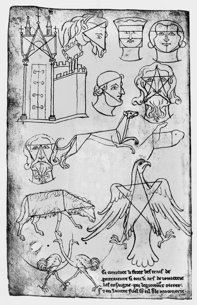 Ms Fr 19093 fol.18v विभिन्न चित्र (प्रतिकृति कॉपी) द्वारा विलार्ड डी होन्नेकोर्ट