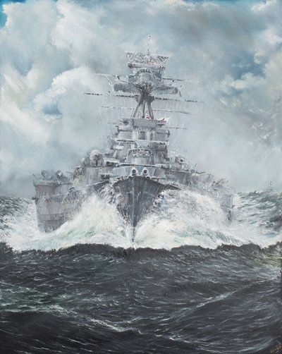 HMS हूड बिस्मार्क के लिए 23 मई 1941, 2014, (कैनवस पर तेल) द्वारा विंसेंट अलेक्जेंडर बूथ