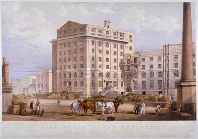 लेमन स्ट्रीट, स्टेपनी, लंदन में चीनी रिफाइनरी, 1851 द्वारा विन्सेंट ब्रुक्स