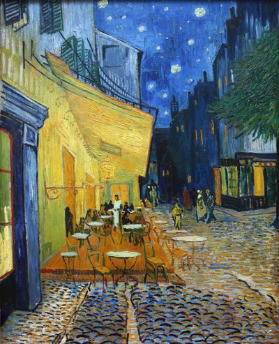 रात, 1888 में नाइट कैफे छत पर कैफे टेरेस। द्वारा Vincent van Gogh