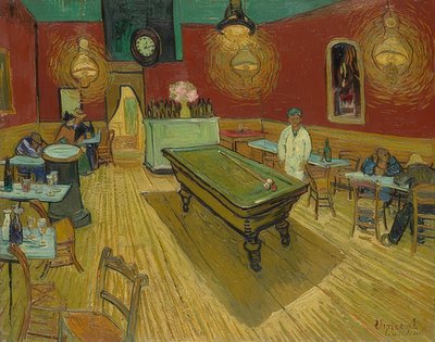 दास नचतफे (रात का कैफे)। 1888 द्वारा Vincent van Gogh