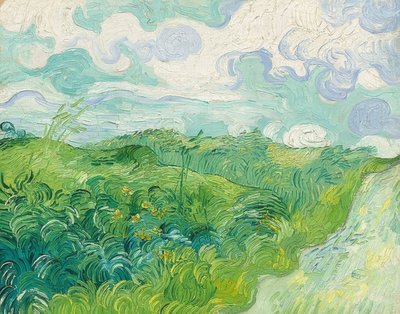 हरे गेहूं के खेत, आवेर। 1890 द्वारा Vincent van Gogh