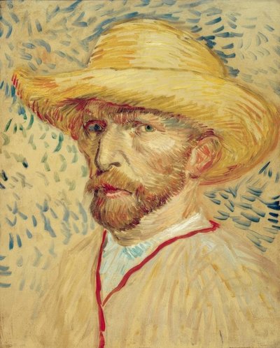 स्ट्रॉ हैट और पेंटर की स्मॉक के साथ सेल्फपोर्ट्रेट द्वारा Vincent van Gogh