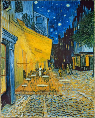 शाम को आर्ल्स में प्लेस डु फोरम में कैफे की छत द्वारा Vincent van Gogh