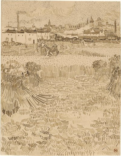 Arles। गेहूं के खेतों से देखें (1888) द्वारा विन्सेंट वैन गॉग