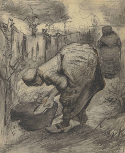एक बगीचे में तालाब पर किसान महिला (1885) द्वारा विन्सेंट वैन गॉग