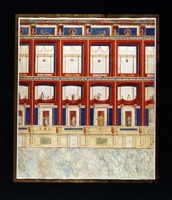 प्राचीन रोमन भित्तिचित्र, c.1775 (कागज पर जल रंग और गौचे) द्वारा विन्सेन्ज़ो ब्रेनना