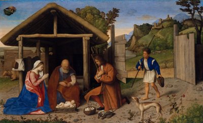 चरवाहों की आराधना, c.1520 (कैनवास पर तेल) द्वारा विन्सेन्ज़ो डी बियाजियो कैटेना