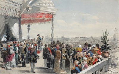 खोडनका फील्ड, 1883 पर सम्राट अलेक्जेंडर III के राज्याभिषेक के बाद सार्वजनिक उत्सव द्वारा व्लादिमीर ईगोरोविक माकोवस्की