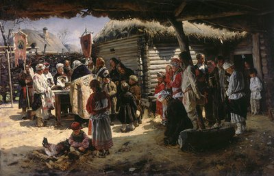 एक ईस्टर प्रार्थना', 1887-1888। द्वारा व्लादिमीर येगोरोविच माकोवस्की