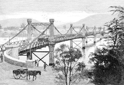 ब्रिज, रॉकहैम्पटन, क्वींसलैंड, ऑस्ट्रेलिया, 1886 द्वारा डब्ल्यूसी फिटलर
