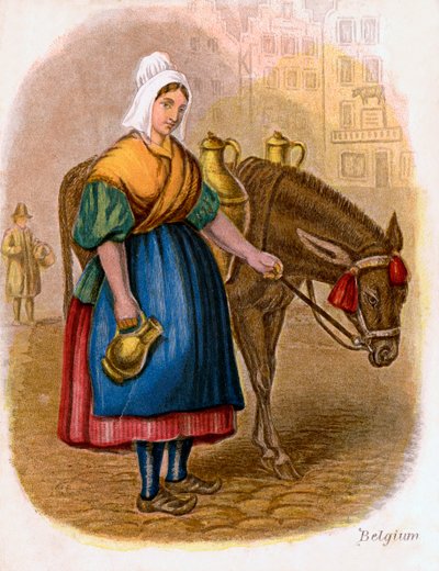 बेल्जियम मिल्क-वुमन, 1809। द्वारा डब्ल्यू। डिके