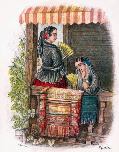 स्पेनिश लड़की, 1809। द्वारा डब्ल्यू। डिके
