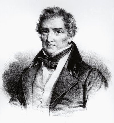 फ्रेंकोइस जोसेफ विक्टर ब्रूसेइस (1772-1838) का पोर्ट्रेट फ्रांसीसी चिकित्सक, उत्कीर्णन द्वारा WG (बाद) थायर