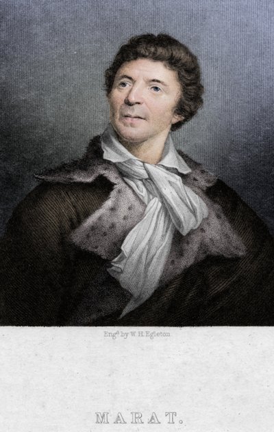 जीन-पॉल मराट 1743-1793, चिकित्सक, वैज्ञानिक और राजनीतिक सिद्धांतकार, c1830 द्वारा डब्ल्यू। एग्लटन
