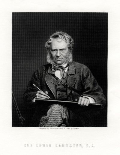 सर एडविन हेनरी लैंडसीर 1802-1873, ब्रिटिश चित्रकार, 19 वीं शताब्दी द्वारा डब्ल्यू। हॉल
