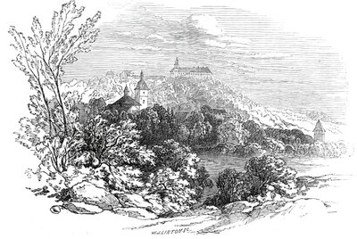 पैलेस ऑफ मोल्सडॉर्फ - हिज रॉयल हाइनेस प्रिंस अल्बर्ट की ड्राइंग, 1845 से। द्वारा डब्ल्यूजे लिंटन