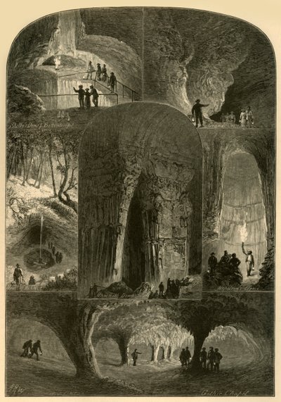 मैमथ केव में दृश्य, 1874। द्वारा डब्ल्यूजे लिंटन