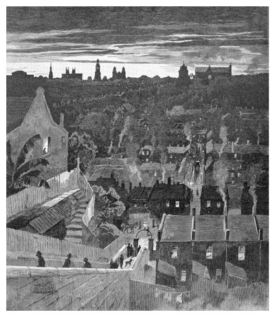 डार्लिंगहर्स्ट, न्यू साउथ वेल्स, ऑस्ट्रेलिया, 1886 से सिडनी की एक झलक। द्वारा डब्ल्यू। मोलियर