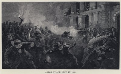 1849 में एस्टोर प्लेस दंगा (लिथो) द्वारा WP स्नाइडर