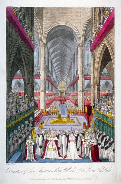 1831 में लंदन के वेस्टमिंस्टर एब्बे में विलियम IV और क्वीन एडिलेड का राज्याभिषेक द्वारा डब्ल्यू पढ़ें