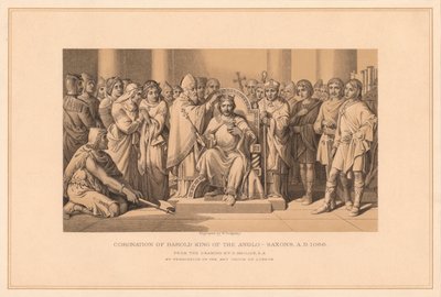 एंग्लो-सैक्सन के हेरोल्ड किंग का राज्याभिषेक, 1066 ई., 1878 द्वारा डब्ल्यू रिडवे