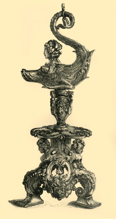 स्फिंक्स जैसे समुद्री जीव के रूप में लैंप, c1510-1530, 1881। द्वारा डब्ल्यूडब्ल्यू मैककार्टी